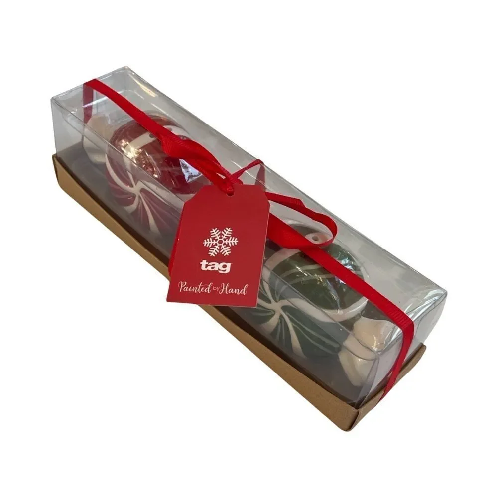 TAG Holiday Candy Peppermint Twist Salt & Pepper Set of 2 Red & Green NIB